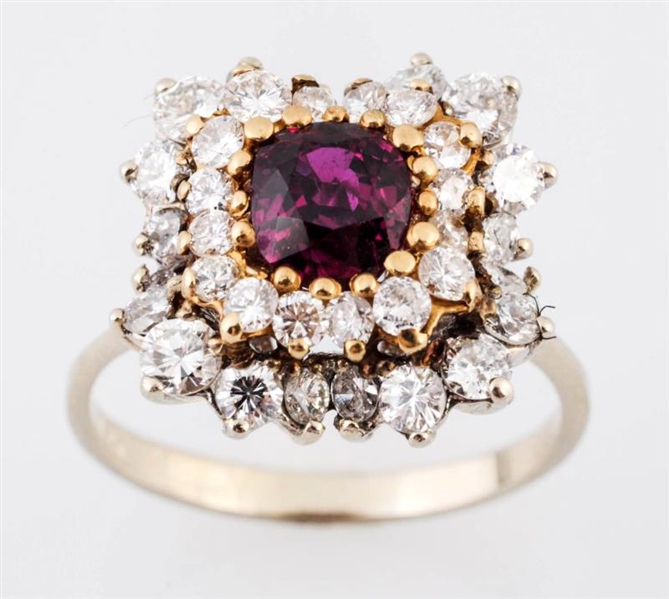 RUBY AND DIAMOND RING.                            
