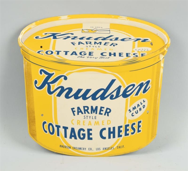 KNUDSEN COTTAGE CHEESE EMBOSSED SIGN.             