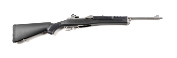 (M) STAINLESS RUGER MINI 14 SEMI-AUTOMATIC RIFLE. 
