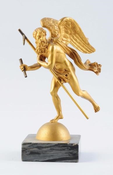 BRONZE MAN WITH WINGS WATCH HOLDER.               