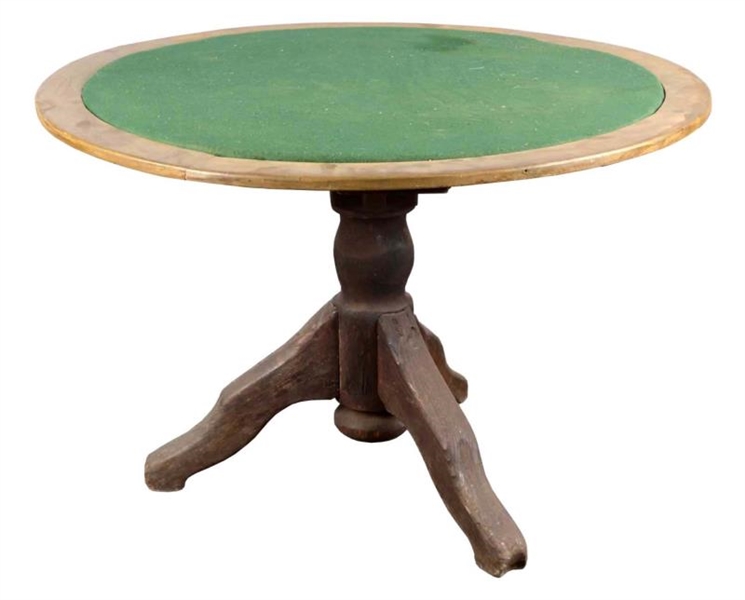 ROUND WOOD CARD TABLE                             