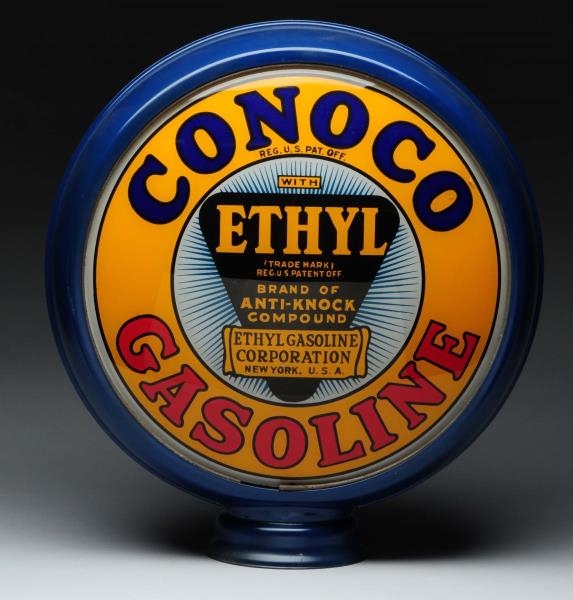 CONOCO GASOLINE WITH ETHYL LOGO 15" LENSES.       