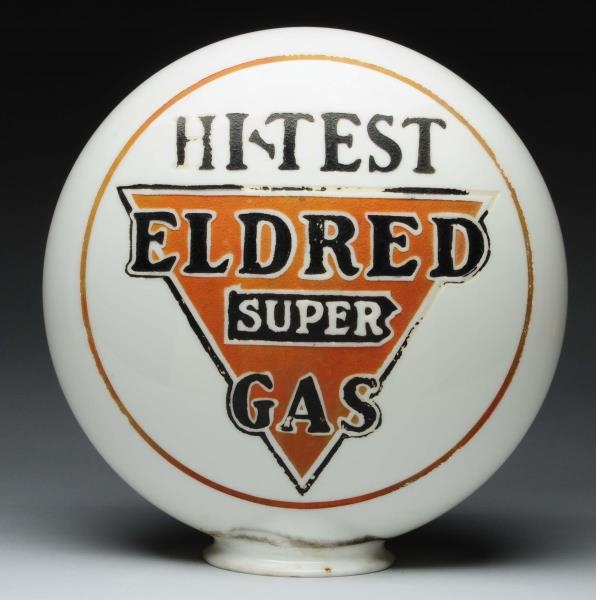 ELDRED HI TEST SUPER GAS OPE MILKGLASS GLOBE BODY.