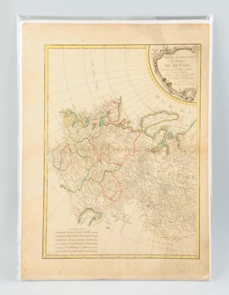 PERIOD 18-19TH CENTURY MAP OF RUSSIA.             