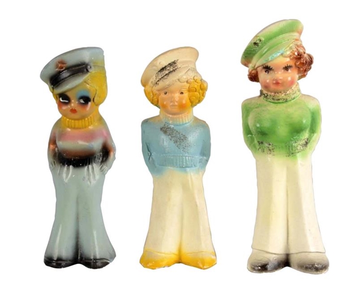 LOT OF 3: GIRLS IN MILITARY HAT CARNIVAL CHALKWARE