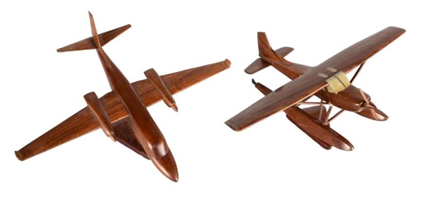 LOT OF 2: SOLID WOOD MODEL AIRPLANES              