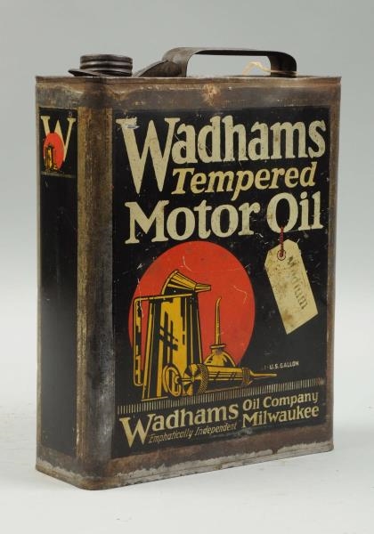 WADHAMS TEMPERED MOTOR OIL ONE GALLON FLAT CAN    