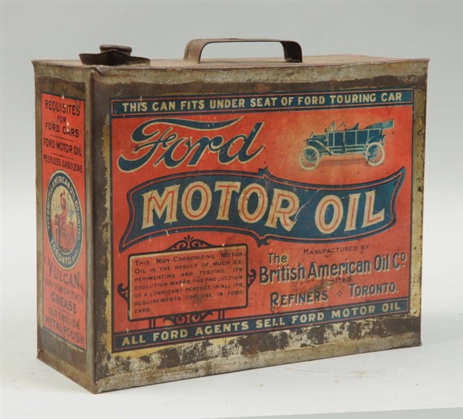 FORD MOTOR OIL ONE GALLON SOLDERED SEAM FLAT CAN. 