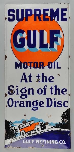 GULF SUPREME MOTOR OIL SIGN.                      