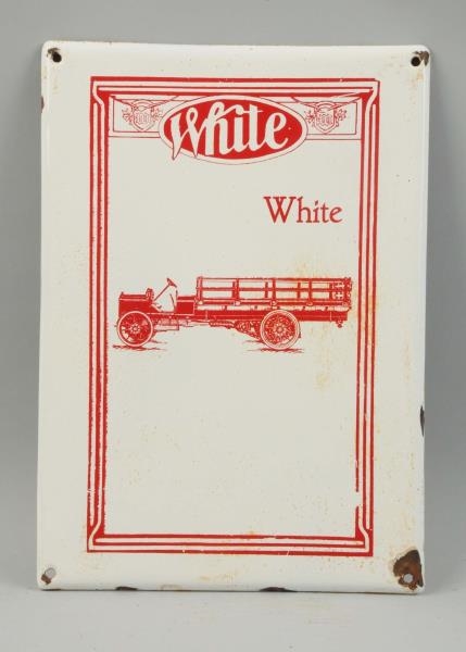 WHITE "TRUCKS" WITH IMAGE SIGN.                   