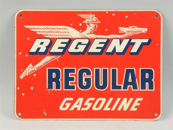 REGENT REGULAR GASOLINE TIN SIGN.                 
