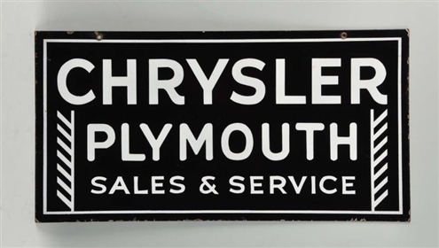 CHRYSLER PLYMOUTH SALES AND SERVICE SIGN.         