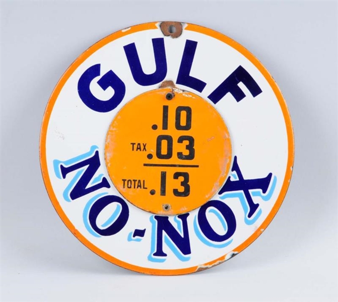 GULF NO-NOX (SHADED LETTERS) PRICER SIGN.         
