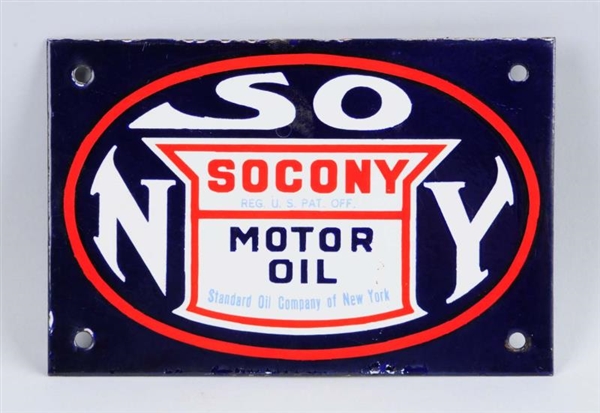 SOCONY MOTOR OIL WITH LOGO SIGN.                  