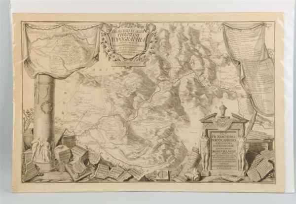 ENGRAVING TOPOGRAPHICAL MAP GIOVANNI PETROSCHI.   