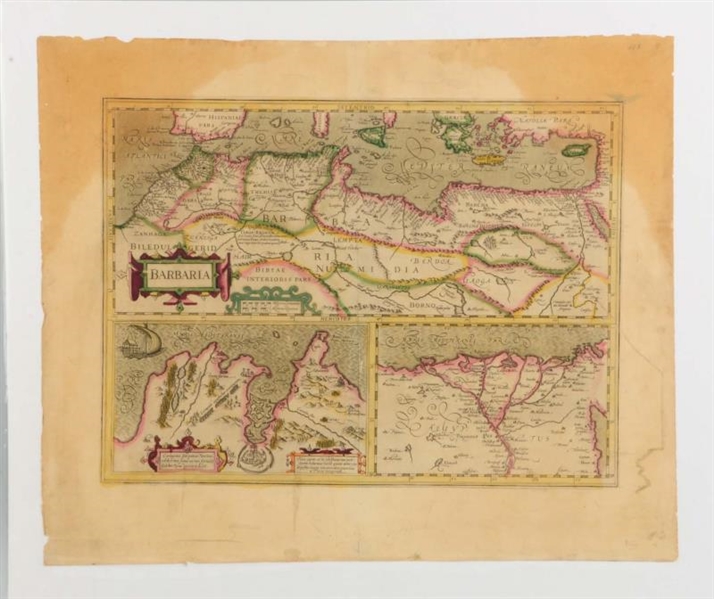 17TH CENTURY MAP OF BARBARIA.                     