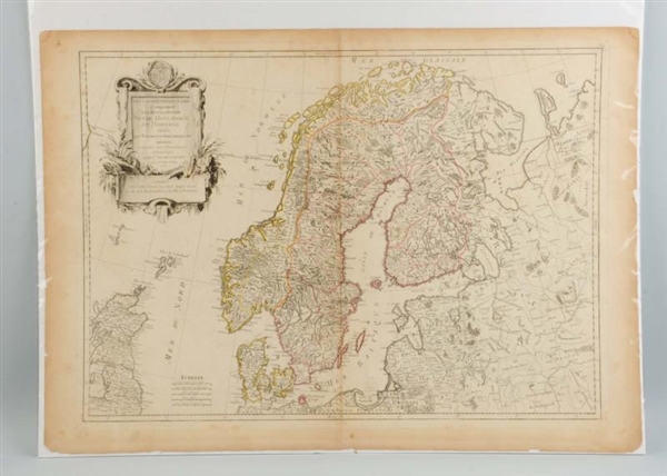 18TH CENTURY MAP OF SWEDEN, NORWAY, DENMARK.      