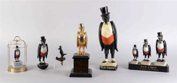 LOT OF 6: OLD CROW WHISKEY FIGURAL ADVERTISEMENTS 
