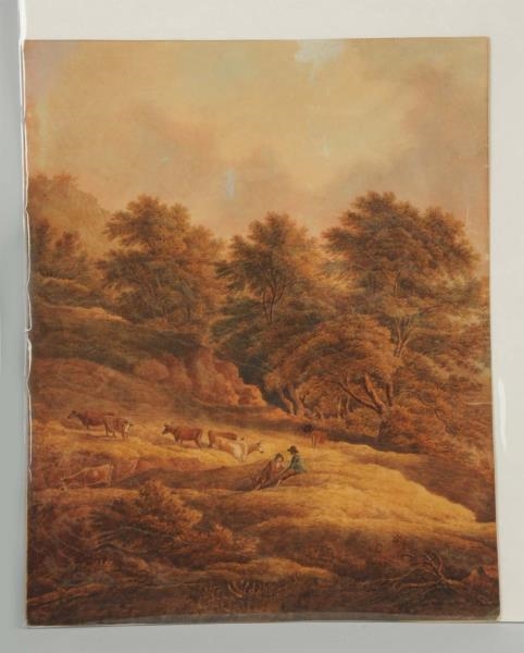 19TH CENTURY LANDSCAPE WITH FIGURES.              