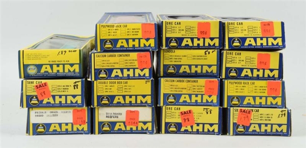 LARGE LOT OF ASSORTED "AHM" FREIGHT CARS.         