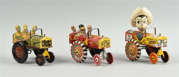 LOT OF 3: MARX TIN LITHO WIND UP WHOOPEE CARS.    
