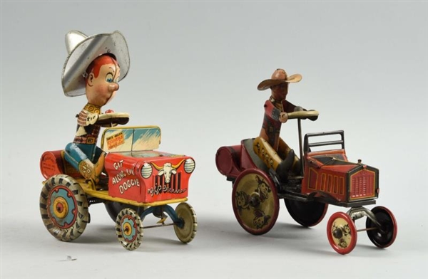 LOT OF 2: AMERICAN MADE TIN LITHO WHOOPEE CAR TOYS