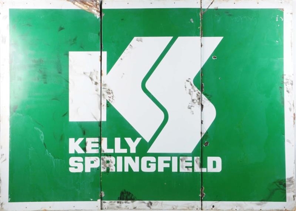 LGE KELLY SPRINGFIELD THREE PANEL PORCELAIN SIGN. 