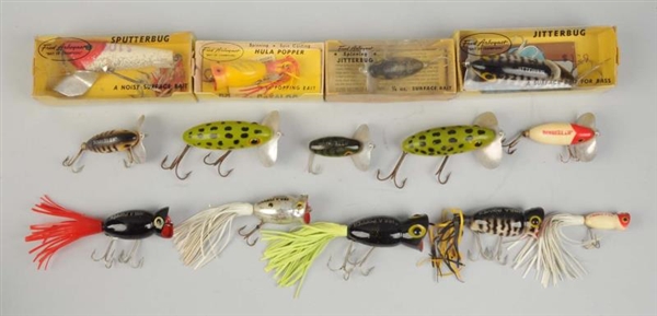 LOT OF 14: ASSORTED ABBOGAST BAITS.               