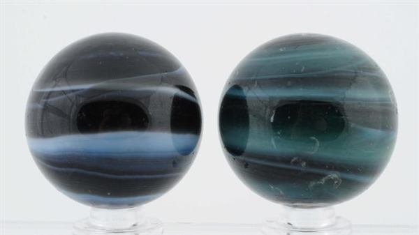 LOT OF 2: LARGE NAVARRE SWIRL MARBLES.            