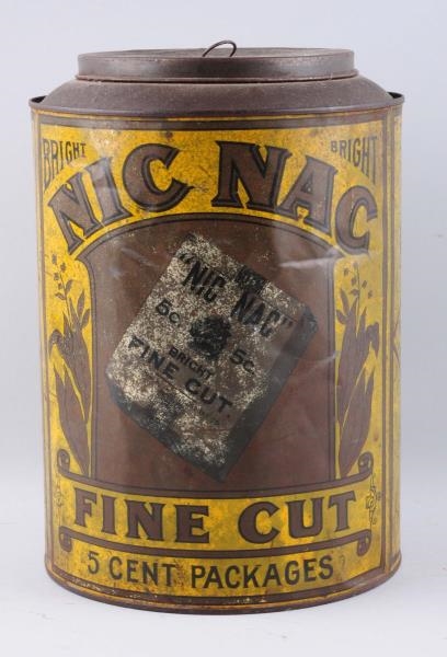 NIC NAC FINE CUT TOBACCO ADVERTISING CANISTER.    
