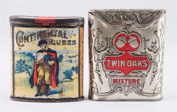 LOT OF 2: TWIN OAKS & CONTINENTAL CUBES TINS.     
