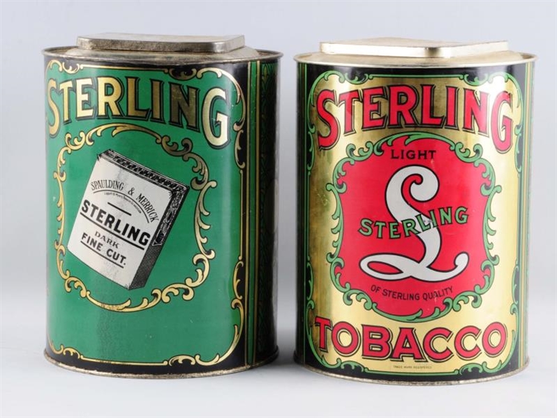 LOT OF 2:  STERLING TOBACCO CANISTERS.            
