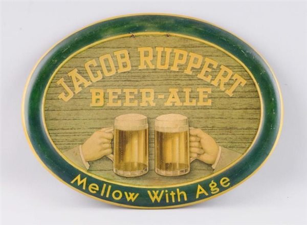 JACOB RUPPERT BEER - ALE OVAL ADVERTISING SIGN.   