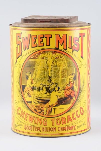 SWEET MIST CHEWING TOBACCO ADVERTISING CANISTER.  