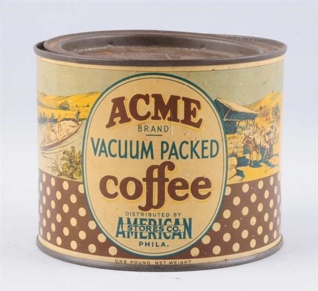 ACME VACUUM PACKED COFFEE TIN.                    
