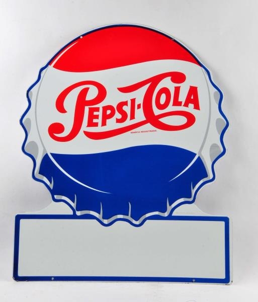 SPANISH DOUBLE SIDED DIE CUT PEPSI PORCELAIN SIGN.