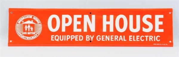 GENERAL ELECTRIC "OPEN HOUSE" TIN SIGN.           