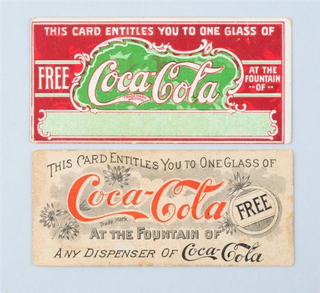LOT OF 2:  EARLY COCA COLA COUPONS.               