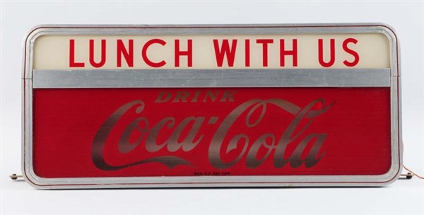 1950S COCA COLA LUNCH LIGHT UP SIGN.             