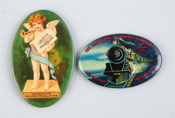 LOT OF 2: EARLY CELLULOID POCKET MIRRORS.         