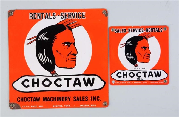 LOT OF 2: CHOCTAW RENTALS PORCELAIN SIGNS.        
