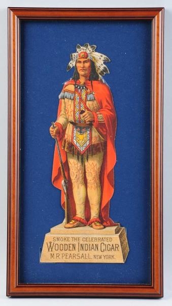 DIE CUT WOODEN INDIAN CIGAR STAND UP.             