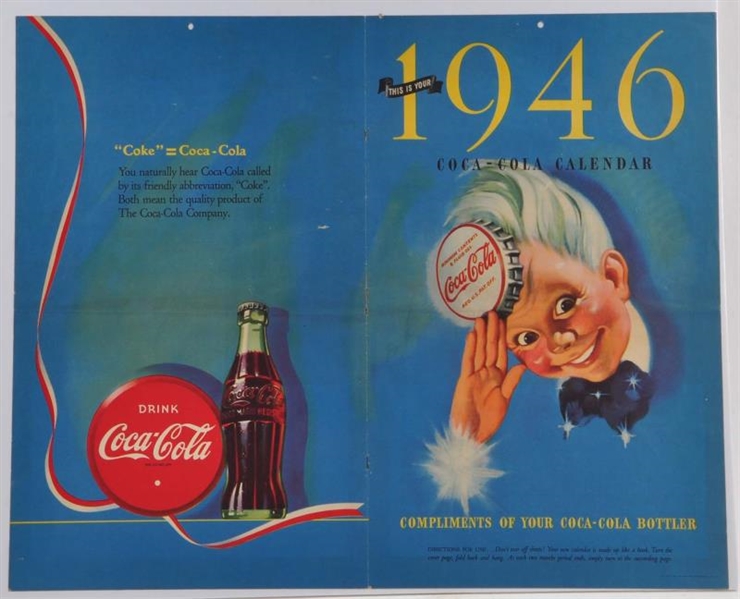 1946 COCA COLA ADVERTISING CALENDAR.              