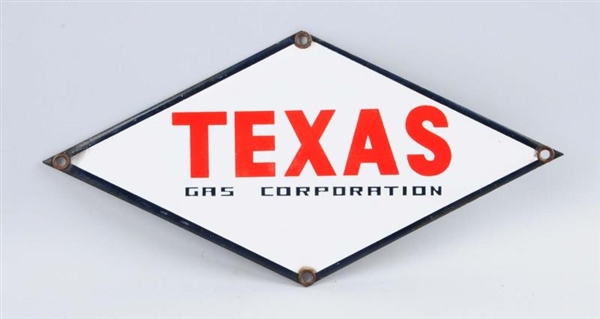 TEXAS GAS CORPORATION PORCELAIN SIGN.             
