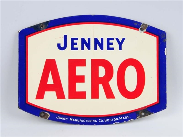 JENNY AERO SINGLE SIDED PORCELAIN SIGN.           
