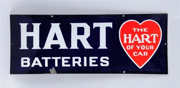 HART BATTERIES "THE HART OF YOUR CAR" SIGN.       