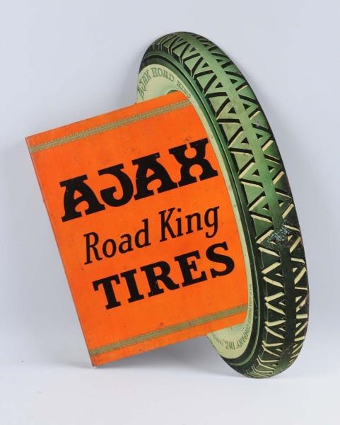 AJAX ROAD KING & CORD TIRES SIGN.                 