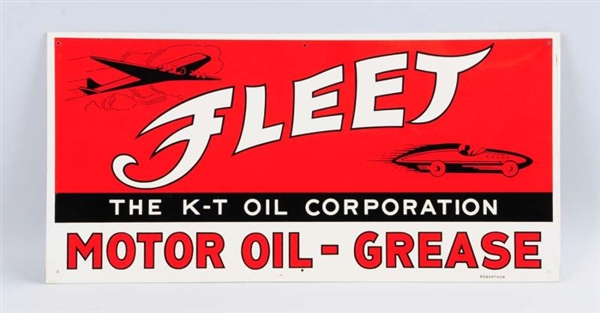 FLEET MOTOR OIL GREASE WITH NICE GRAPHICS SIGN.   
