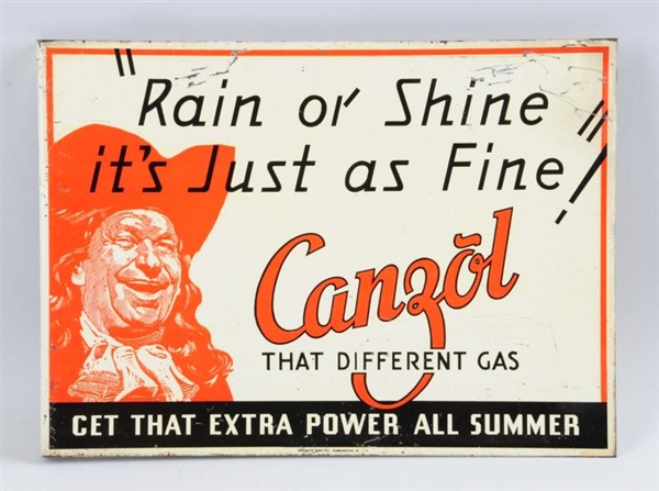 CANZOL "THAT DIFFERENT GAS" W/ NICE GRAPHICS SIGN.