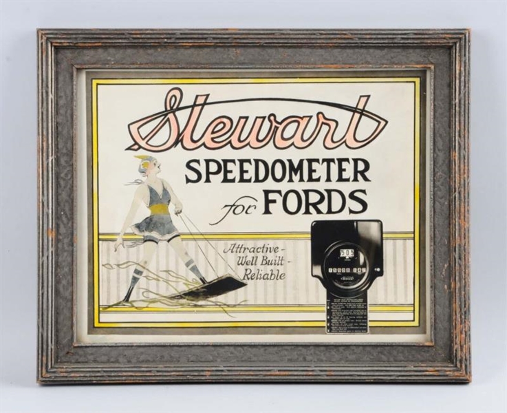 STEWART SPEEDOMETER FOR FORD SIGN.                